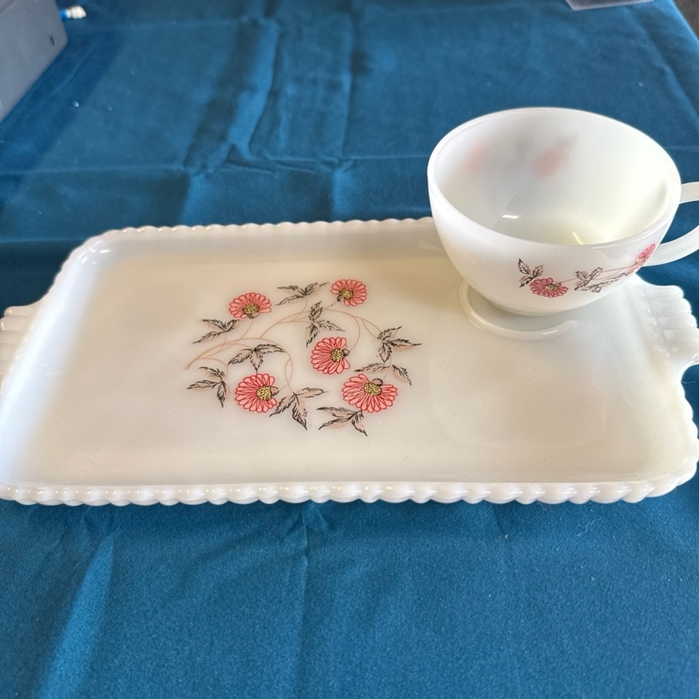 Anchor Hocking Fire King Snack Plate & Cup